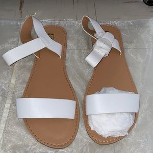 Brand new, white sandals size 8.5